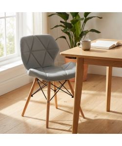Cosma Annapolis Sedia Grigia Moderno Senza Braccioli in Ecopelle 41x49x71 cm