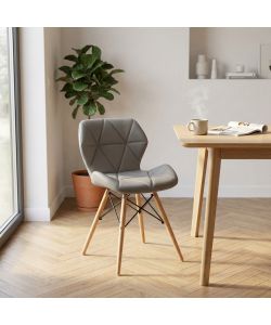 Cosma Annapolis Sedia Grigia Moderno Senza Braccioli in Ecopelle 41x49x71 cm