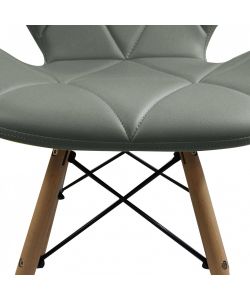 Cosma Annapolis Sedia Grigia Moderno Senza Braccioli in Ecopelle 41x49x71 cm