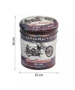 Cosma Set di 2 Pouf Contenitore Tondo Multicolor Ø30x37h Ø25x30h