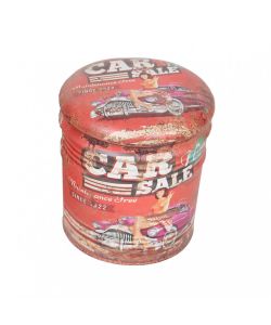 Cosma Set di 2 Pouf Contenitore Tondo Rosso Multicolor diam. 30x38 cm