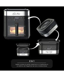 Kasanova - Friggitrice ad aria 7LT e bistecchiera 2 in 1 nera