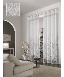 Tenda Monet con Anelli Beige 140x280 cm in Poliestere Pronta all'Uso