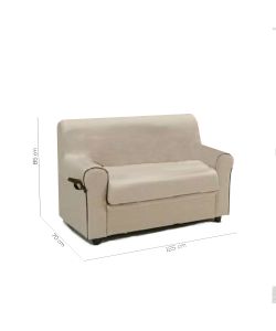 Divano 2 Posti Tosca in Tessuto Ecru 85x125x70 cm Struttura in Legno Multistrato, Imbottito e Compatto