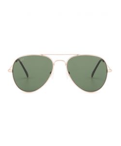 Gian Marco Venturi Occhiali Sole Aviator Oro Verde Calibro 62 Unisex