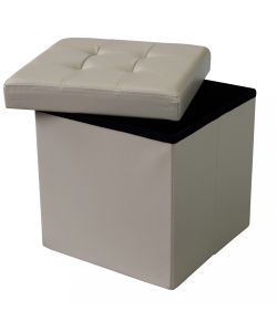 Cosma Pouf Contenitore Quadrato Ecopelle Rosa Pallido 38x38x38 cm