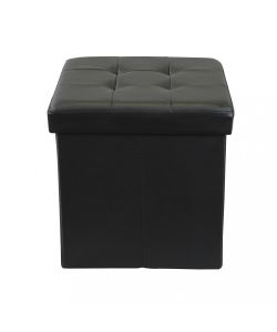 Cosma Pouf Contenitore Quadrato Ecopelle Nero 38x38x38 cm