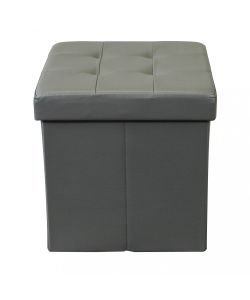 Cosma Pouf Contenitore Quadrato Ecopelle Grigio 38x38x38 cm
