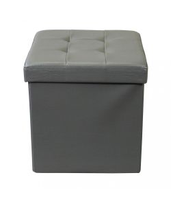 Cosma Pouf Contenitore Quadrato Ecopelle Grigio 38x38x38 cm