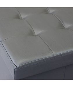 Cosma Pouf Contenitore Quadrato Ecopelle Grigio 38x38x38 cm