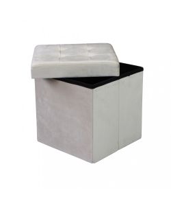 Cosma Pouf Contenitore Quadrato Velluto Beige 38x38x38 cm