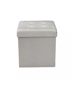 Cosma Pouf Contenitore Quadrato Velluto Beige 38x38x38 cm