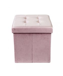 Cosma Pouf Contenitore Quadrato Velluto Rosa 38x38x38 cm
