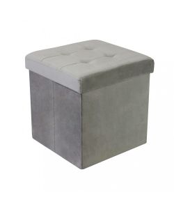 Cosma Pouf Contenitore Quadrato Velluto Tortora 38x38x38 cm