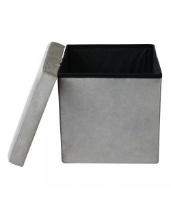 Cosma Pouf Contenitore Quadrato Velluto Tortora 38x38x38 cm
