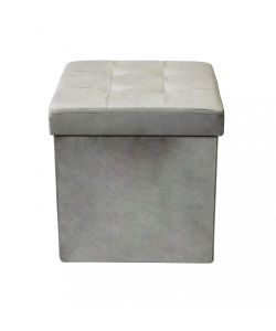 Cosma Pouf Contenitore Quadrato Velluto Tortora 38x38x38 cm