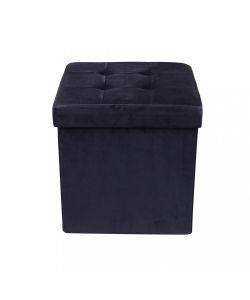 Cosma Pouf Contenitore Quadrato Velluto Nero 38x38x38 cm