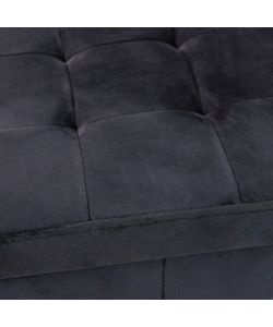 Cosma Pouf Contenitore Quadrato Velluto Nero 38x38x38 cm