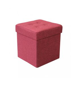 Cosma Pouf Contenitore Quadrato in Stoffa Bordeaux 38x38x40 cm