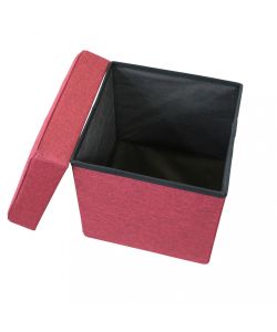 Cosma Pouf Contenitore Quadrato in Stoffa Bordeaux 38x38x40 cm