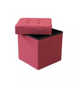 Cosma Pouf Contenitore Quadrato in Stoffa Bordeaux 38x38x40 cm