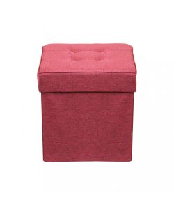 Cosma Pouf Contenitore Quadrato in Stoffa Bordeaux 38x38x40 cm