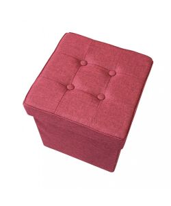 Cosma Pouf Contenitore Quadrato in Stoffa Bordeaux 38x38x40 cm