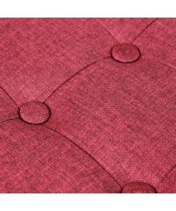 Cosma Pouf Contenitore Quadrato in Stoffa Bordeaux 38x38x40 cm