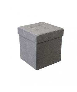 Cosma Pouf Contenitore Quadrato Grigio 38x38x40 cm in Stoffa