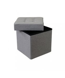 Cosma Pouf Contenitore Quadrato Grigio 38x38x40 cm in Stoffa