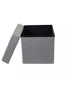 Cosma Pouf Contenitore Quadrato Grigio 38x38x40 cm in Stoffa