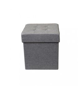 Cosma Pouf Contenitore Quadrato Grigio 38x38x40 cm in Stoffa
