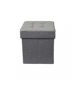 Cosma Pouf Contenitore Quadrato Grigio 38x38x40 cm in Stoffa