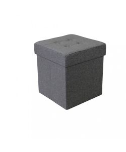 Cosma Pouf Contenitore Quadrato Grigio Scuro 38x38x40 cm Stoffa