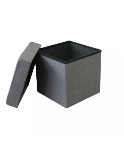 Cosma Pouf Contenitore Quadrato Grigio Scuro 38x38x40 cm Stoffa
