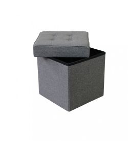 Cosma Pouf Contenitore Quadrato Grigio Scuro 38x38x40 cm Stoffa