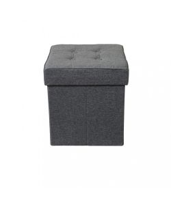 Cosma Pouf Contenitore Quadrato Grigio Scuro 38x38x40 cm Stoffa