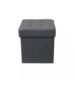 Cosma Pouf Contenitore Quadrato Grigio Scuro 38x38x40 cm Stoffa