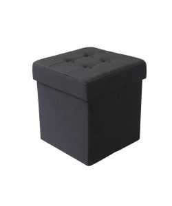 Cosma Pouf Contenitore Quadrato 38x38x40 cm Nero in Stoffa