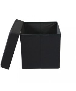 Cosma Pouf Contenitore Quadrato 38x38x40 cm Nero in Stoffa