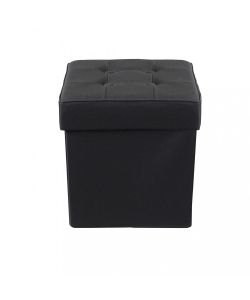 Cosma Pouf Contenitore Quadrato 38x38x40 cm Nero in Stoffa