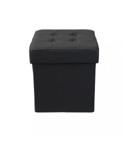 Cosma Pouf Contenitore Quadrato 38x38x40 cm Nero in Stoffa