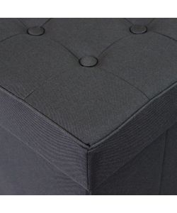 Cosma Pouf Contenitore Quadrato 38x38x40 cm Nero in Stoffa