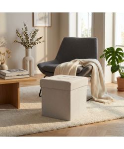Cosma Pouf Contenitore Quadrato Tortora 38x38x40 cm in Stoffa