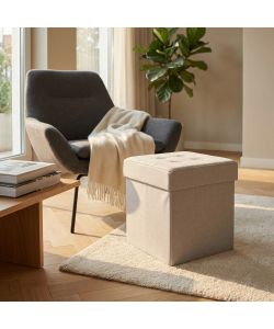 Cosma Pouf Contenitore Quadrato Tortora 38x38x40 cm in Stoffa