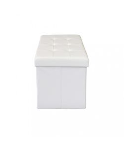 Cosma Pouf Contenitore Rettangolare Ecopelle Bianco 76x38x38 cm