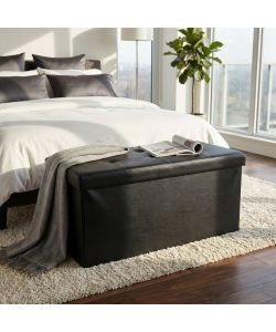 Cosma Pouf Contenitore Rettangolare Ecopelle Rosa Pallido 76x38x38 cm