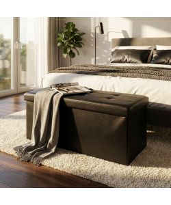 Cosma Pouf Contenitore Rettangolare Ecopelle Rosa Pallido 76x38x38 cm