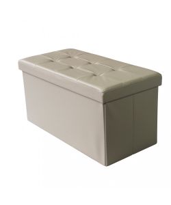 Cosma Pouf Contenitore Rettangolare Ecopelle Rosa Pallido 76x38x38 cm