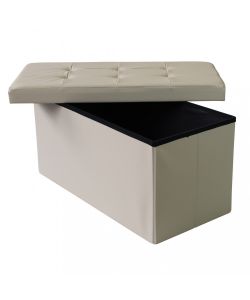 Cosma Pouf Contenitore Rettangolare Ecopelle Rosa Pallido 76x38x38 cm